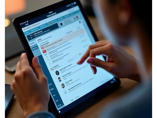 Close-up of a user leaving a detailed review on a tablet